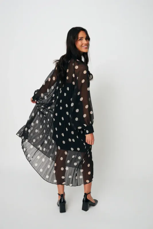 Rachelcras Dress Black White Dot Cras