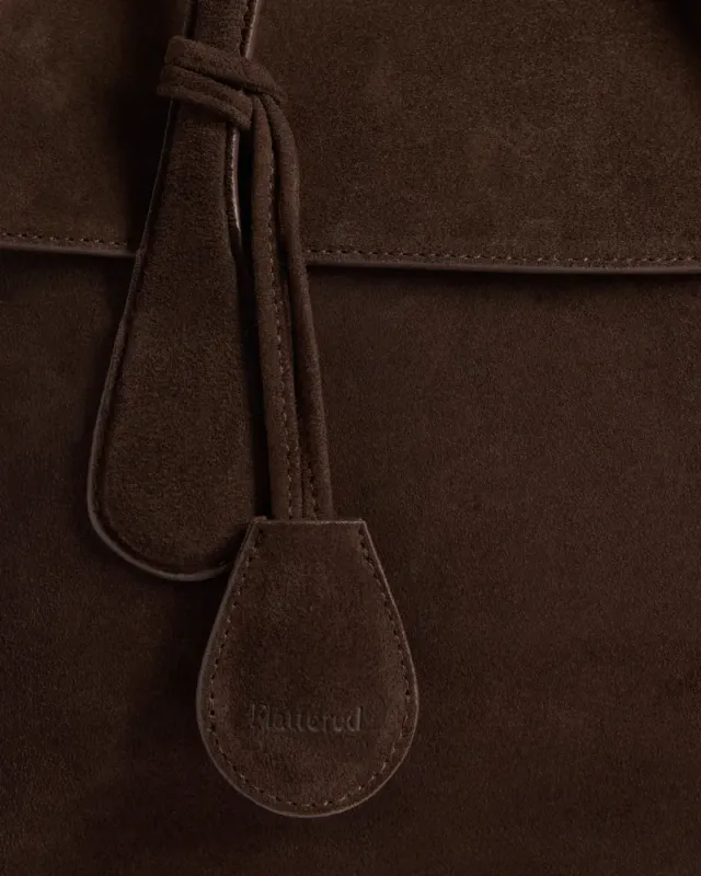 Lydia Tote Bag Suede Chocolate Flattered
