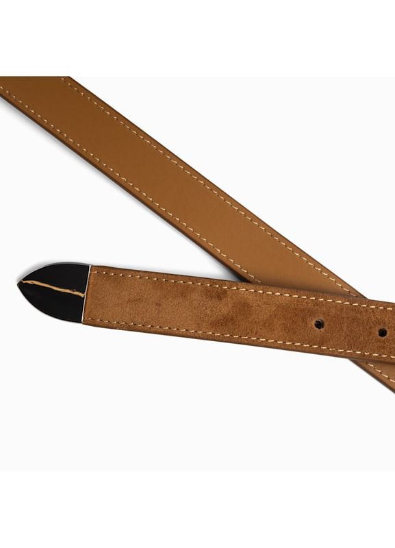 Glam Western Belt Suede Cognac Jim Rickey