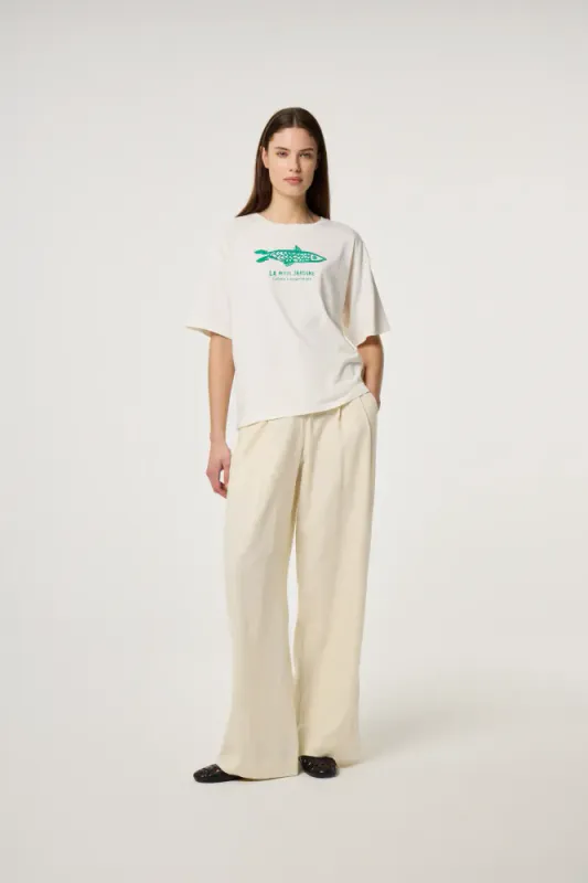 Fay T-shirt Cosy White/Green Fabienne Chapot