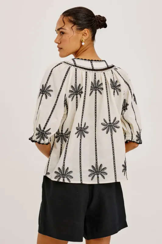 Belina Shirt Embroidered Palms Rails