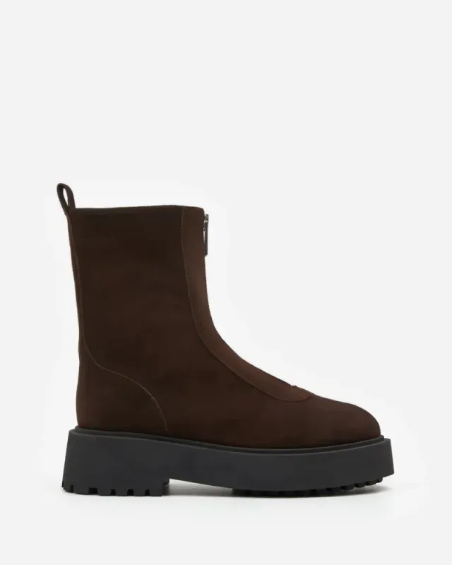 Alma Suede Brown Boots Flattered 
