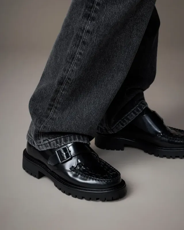 Talia Buckle Strap Black Polido Loafer Play-Boy