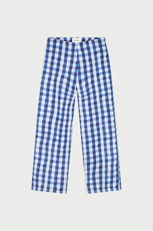 Tropez Trousers Blue Check-In Fabienne Chapot