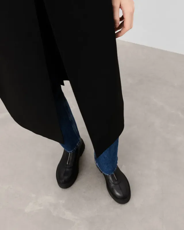 Alma Black Leather Boots Flattered