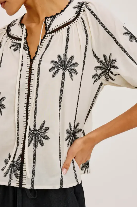 Belina Shirt Embroidered Palms Rails