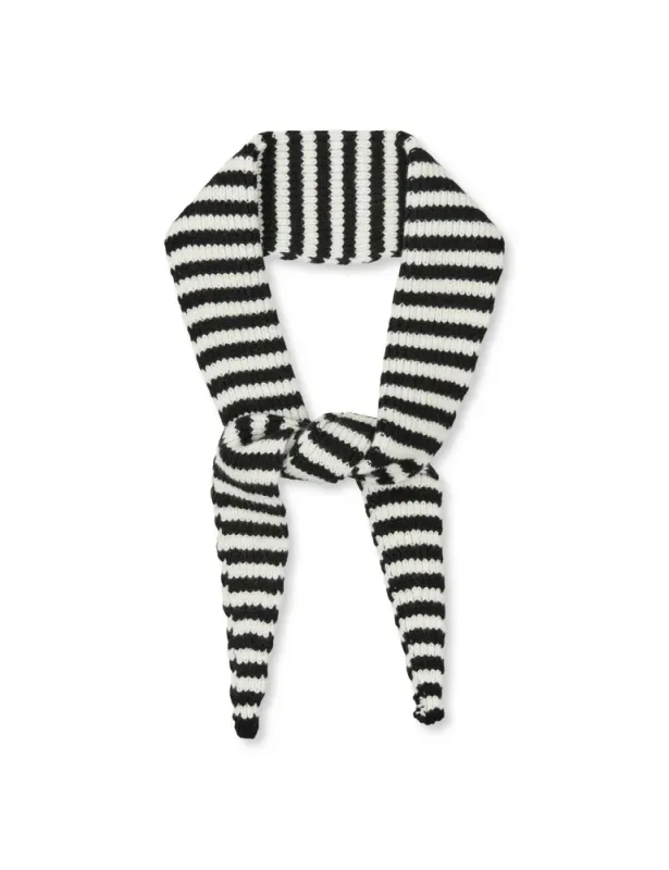 One Wool Momo Stripe Scarf Black/Vanilla Ice Mads Nørgaard