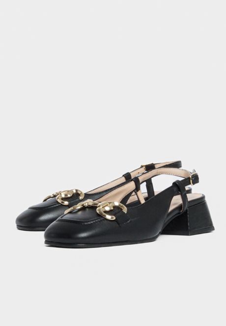 Hovedbilde Bukela Pear Slingback Pumps Med Gullspenne