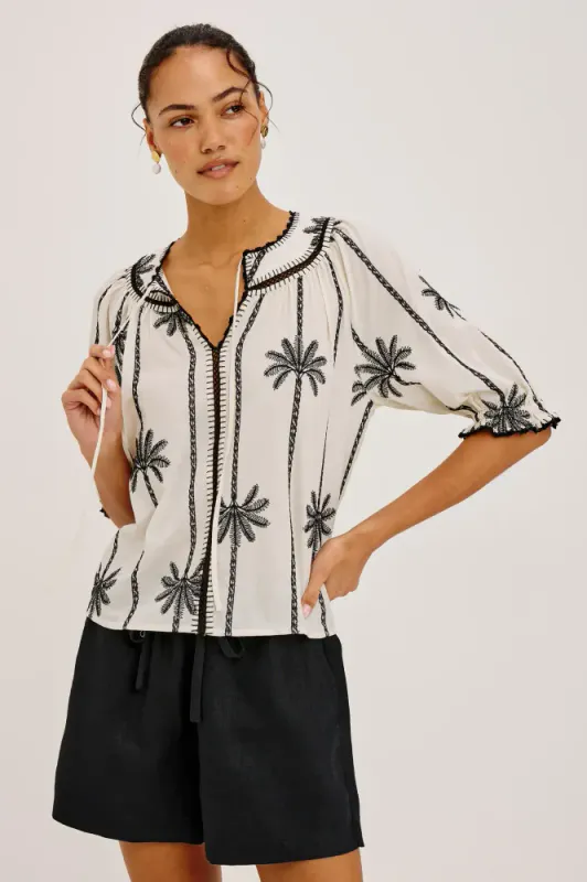 Belina Shirt Embroidered Palms Rails
