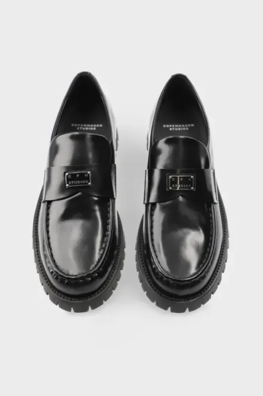 CPH848 Brushed Leather Loafer Black Copenhagen Studios